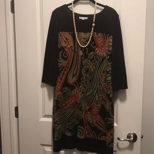 Paisley sweater dress for fall